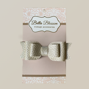 Ruby White Cloud Baby Bow Clip - Bella Blossom Bows