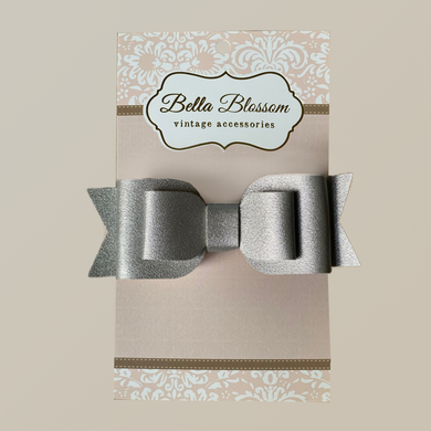 Ruby Lady Grey Baby Bow Clip - Bella Blossom Bows