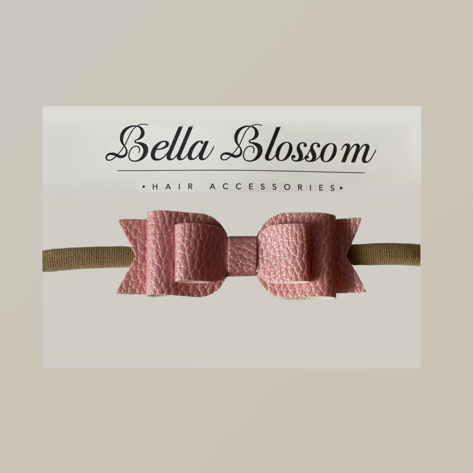 Stormi Rose Pink Baby Bow - Headband - Bella Blossom Bows