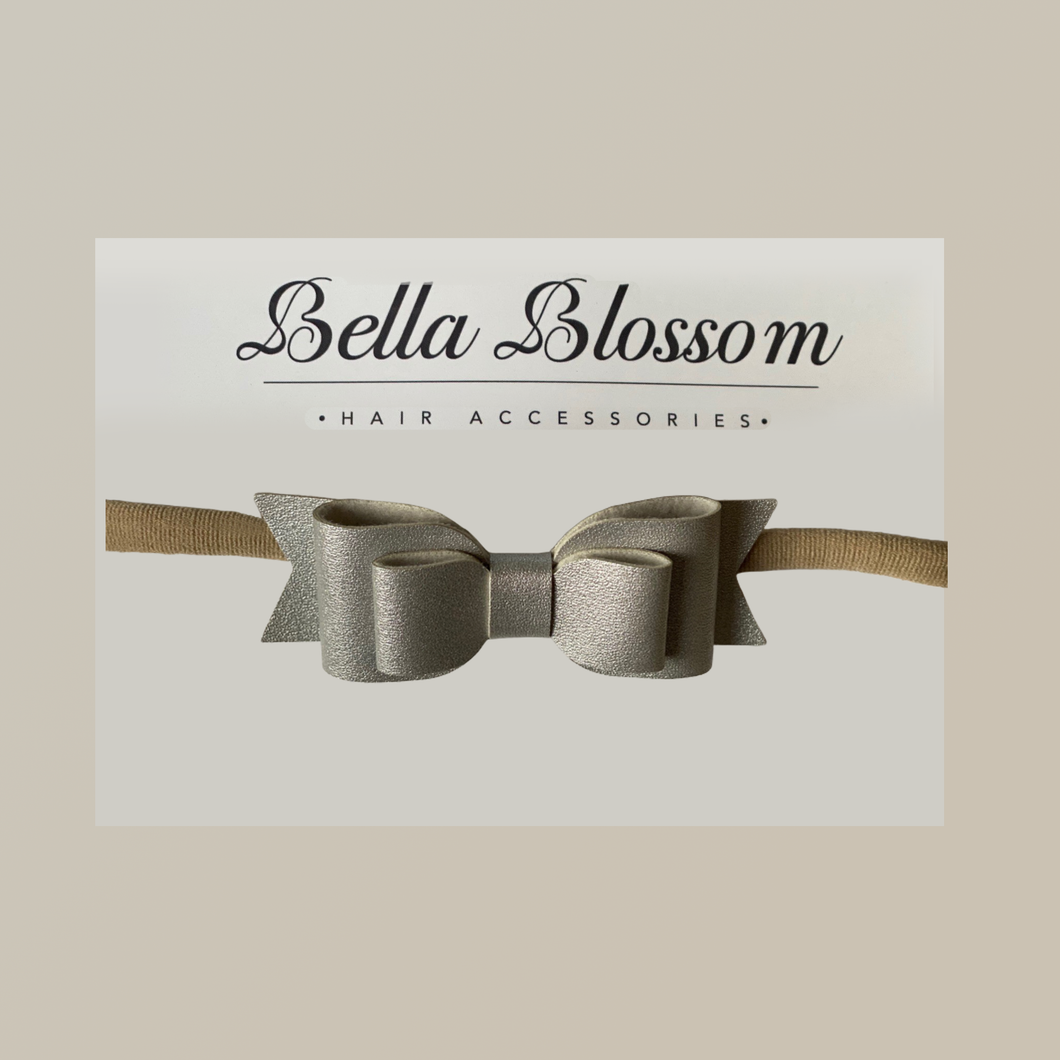 Stormi Slate Grey Baby Bow - Headband - Bella Blossom Bows