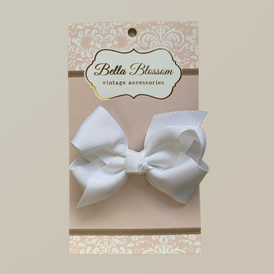 Lola White Baby Bow Clip - Bella Blossom Bows