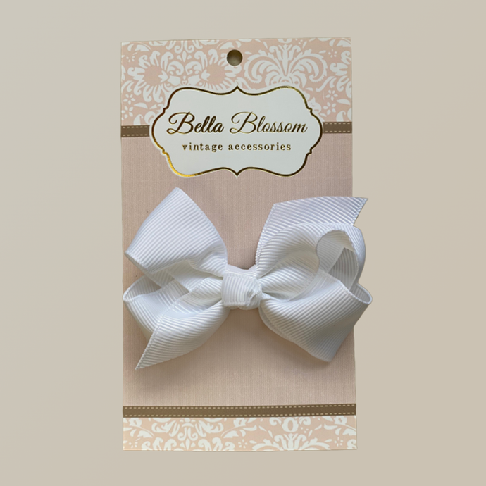 Lola White Baby Bow Clip - Bella Blossom Bows